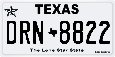 TX license plate DRN8822