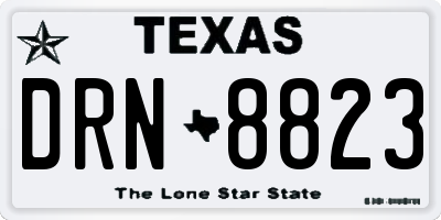 TX license plate DRN8823