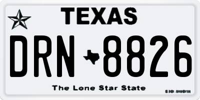 TX license plate DRN8826