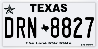 TX license plate DRN8827