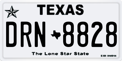 TX license plate DRN8828