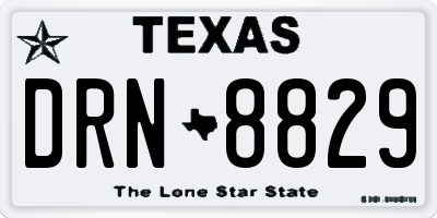 TX license plate DRN8829