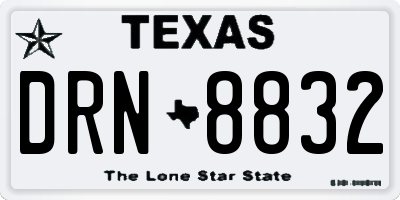 TX license plate DRN8832