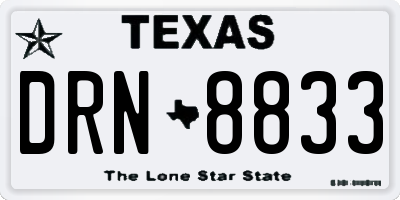 TX license plate DRN8833