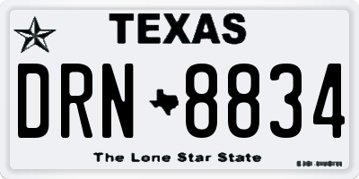 TX license plate DRN8834