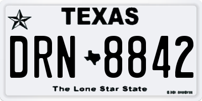 TX license plate DRN8842