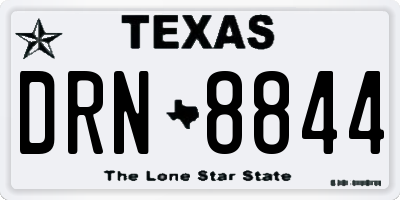 TX license plate DRN8844