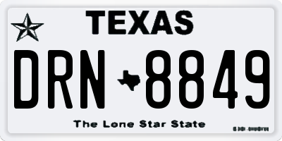 TX license plate DRN8849
