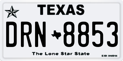 TX license plate DRN8853