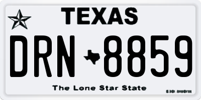 TX license plate DRN8859