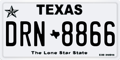 TX license plate DRN8866