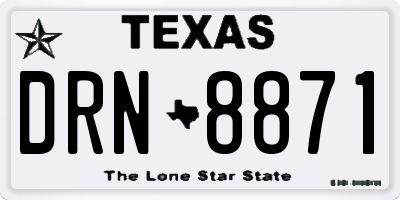 TX license plate DRN8871