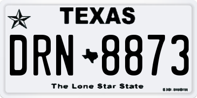 TX license plate DRN8873