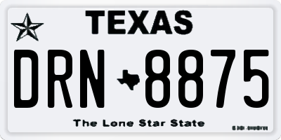 TX license plate DRN8875