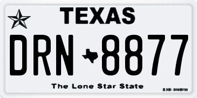 TX license plate DRN8877