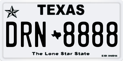 TX license plate DRN8888