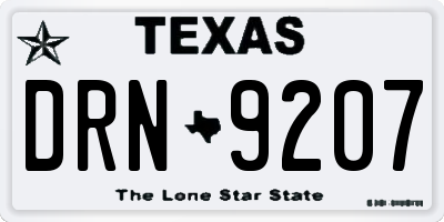 TX license plate DRN9207