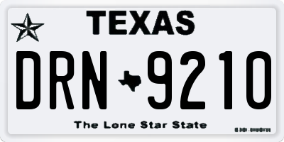 TX license plate DRN9210