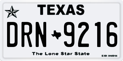 TX license plate DRN9216