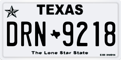 TX license plate DRN9218