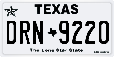 TX license plate DRN9220