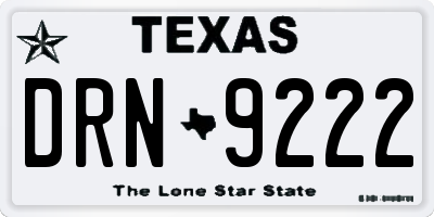 TX license plate DRN9222