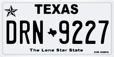 TX license plate DRN9227