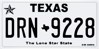 TX license plate DRN9228