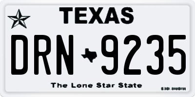 TX license plate DRN9235