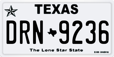 TX license plate DRN9236