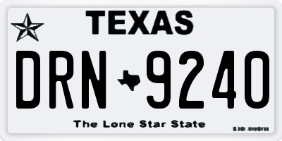 TX license plate DRN9240