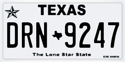 TX license plate DRN9247