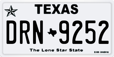 TX license plate DRN9252