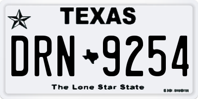 TX license plate DRN9254