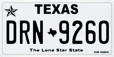 TX license plate DRN9260