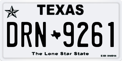 TX license plate DRN9261