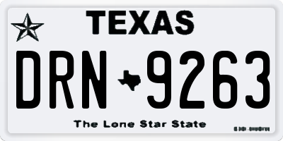 TX license plate DRN9263