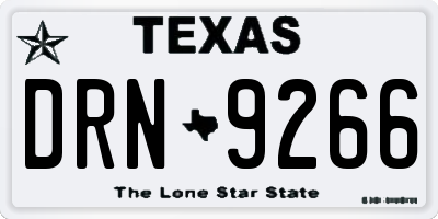 TX license plate DRN9266