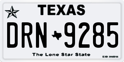 TX license plate DRN9285