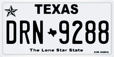 TX license plate DRN9288