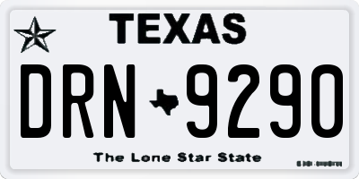 TX license plate DRN9290