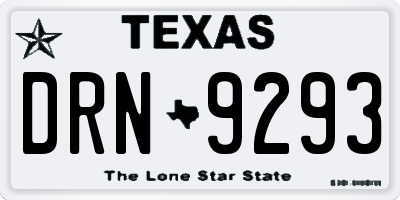 TX license plate DRN9293