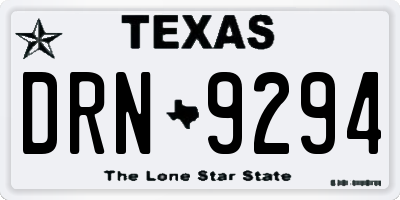 TX license plate DRN9294