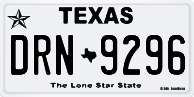 TX license plate DRN9296