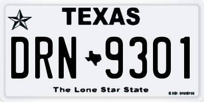 TX license plate DRN9301