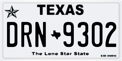 TX license plate DRN9302