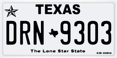 TX license plate DRN9303