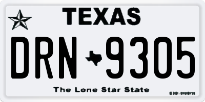 TX license plate DRN9305