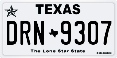 TX license plate DRN9307