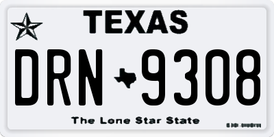 TX license plate DRN9308